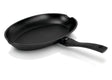 Black frying pan on a white background