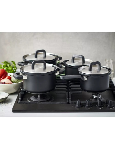 BK Flow Cool Black ensemble de casseroles 4 pièces – Casseroles en acier inoxydable 