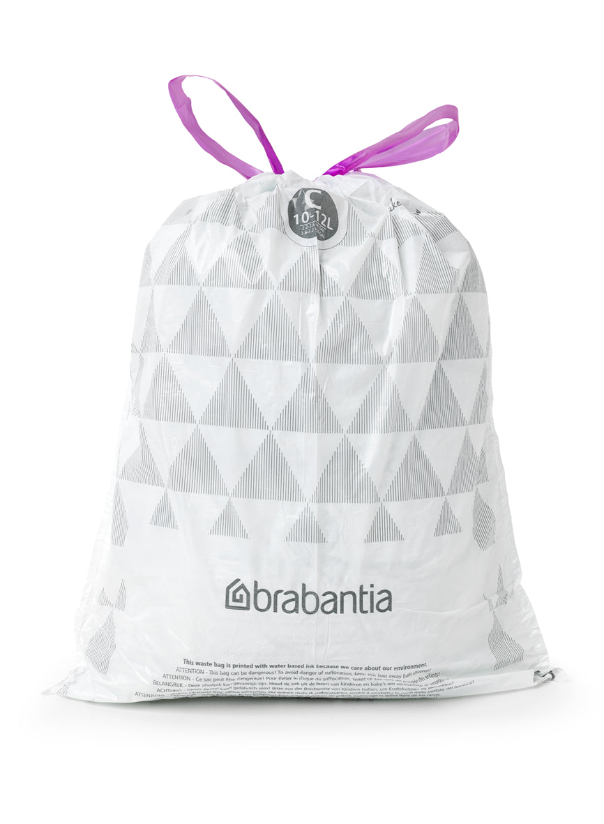 Brabantia Perfectfit Bags, Code C, 10-12 Litre, 20 Bags Per Roll - White