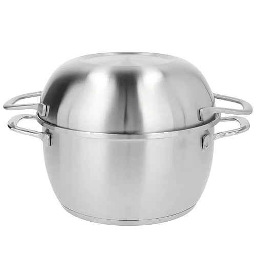 Demeyere Resto Specialties 3L stainless steel mussel pan with lid 20 cm suitable for induction and gas stoves