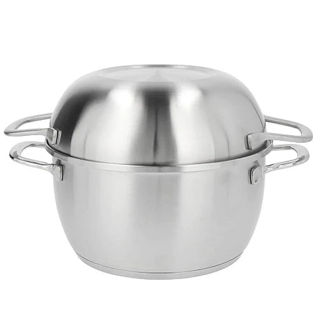 Demeyere Resto Specialties 3L stainless steel mussel pan with lid 20 cm suitable for induction and gas stoves