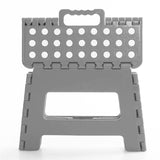 Splendole Petit Folding Step Stool 22cm – Non-Slip Compact Plastic Stool – Grey