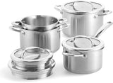BK Twist Silver Cooking Pot Set (4-Piece) | SS & Induction