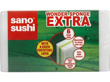 Sano Wonder Cleaning Sponge Extra 6 Pack – Durable Multi-Surface Cleaning Sponges