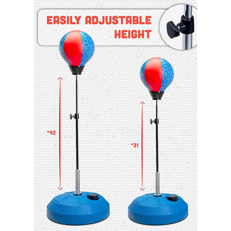 TechTools Kids Punching Bag with Stand – Adjustable Reflex Boxing Set for Ages 3–8
