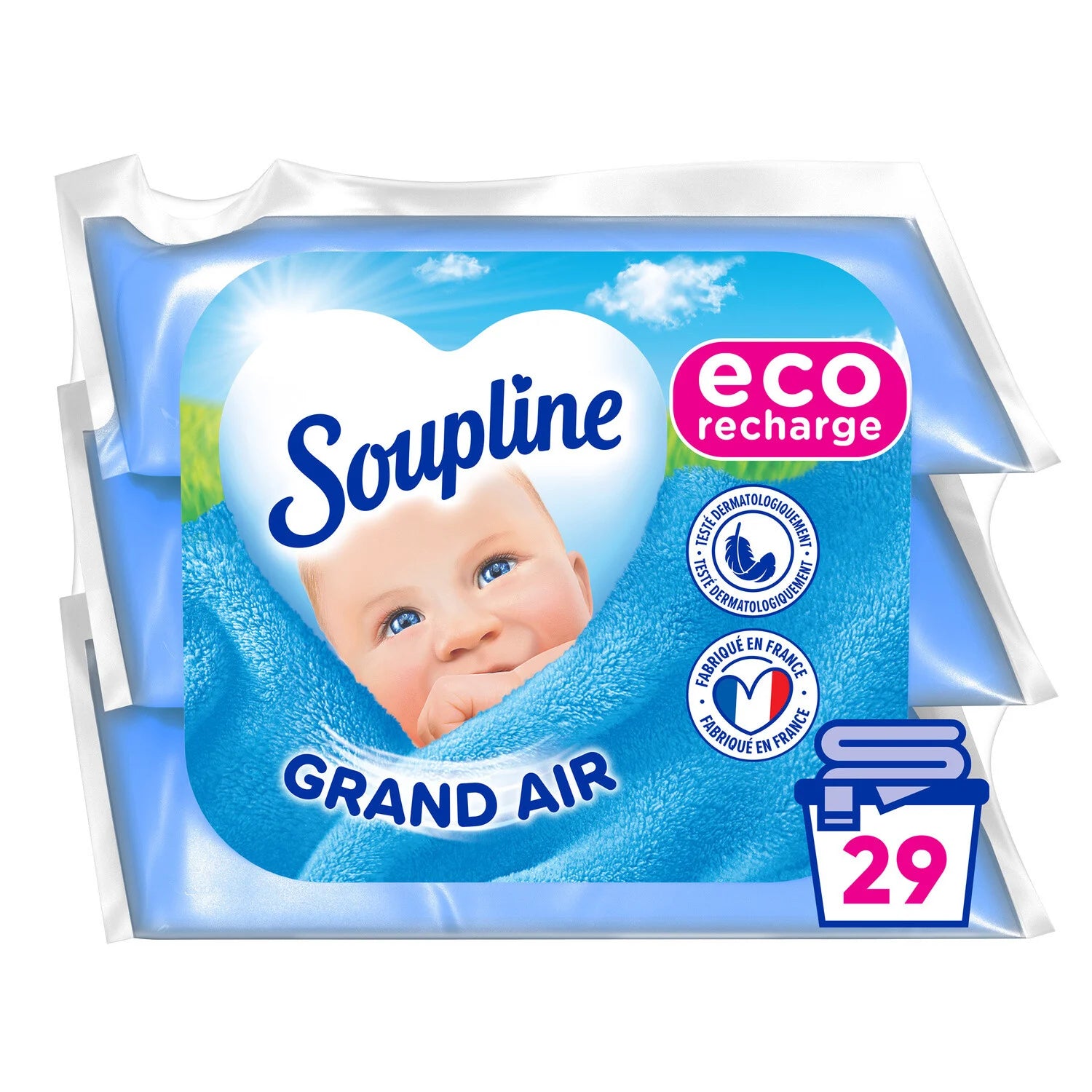 Soupline - Fabric softener - Sky Fresh eco refills - concentrated - 29 –  Homeplace