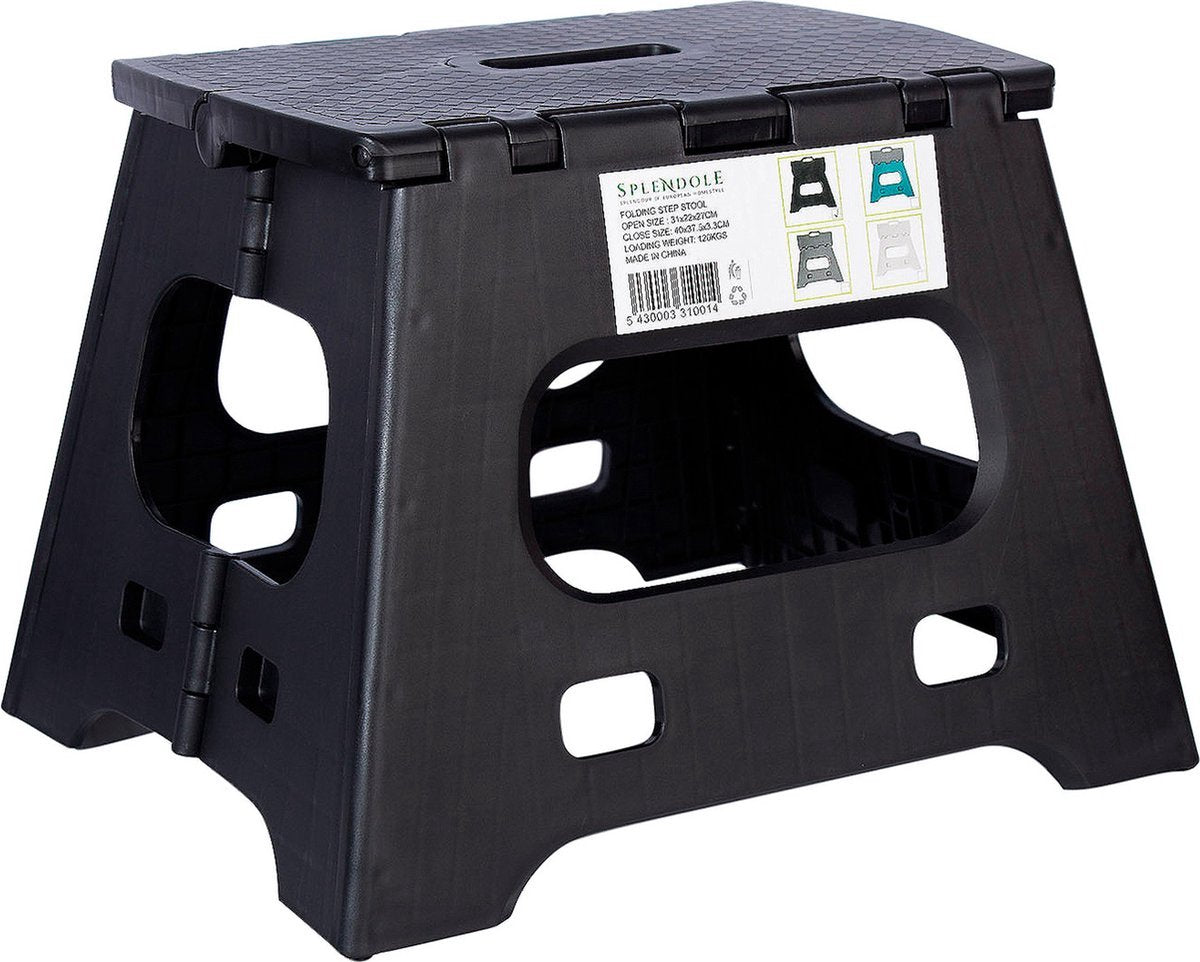 Folding Step Stool 27 cm Non-Slip Foot Stool for Kitchen, Bathroom, Living Room - Compact and Lightweight Stool Chair with 110 kg Max Weight