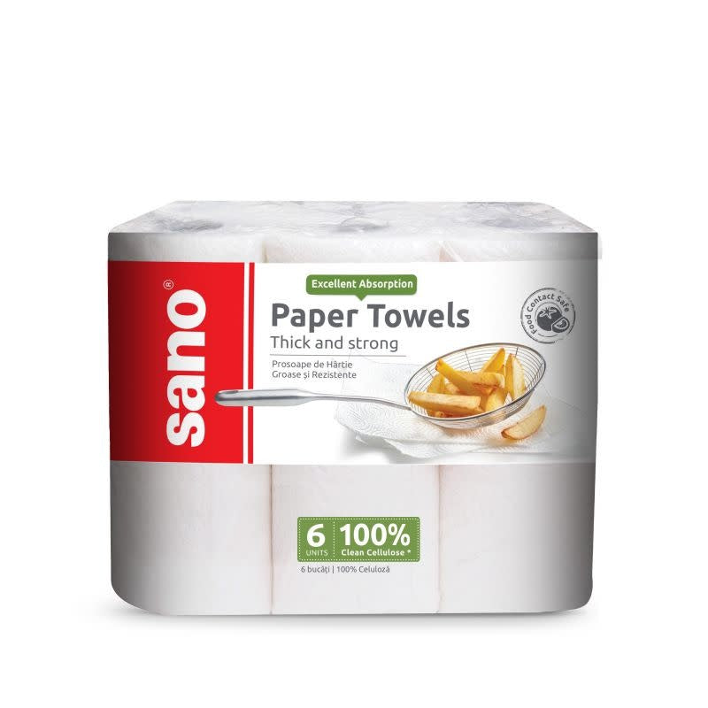 Sano Sushi Magic Kitchen Paper Towels 6 Rolls – Strong Absorbent Kitchen Roll