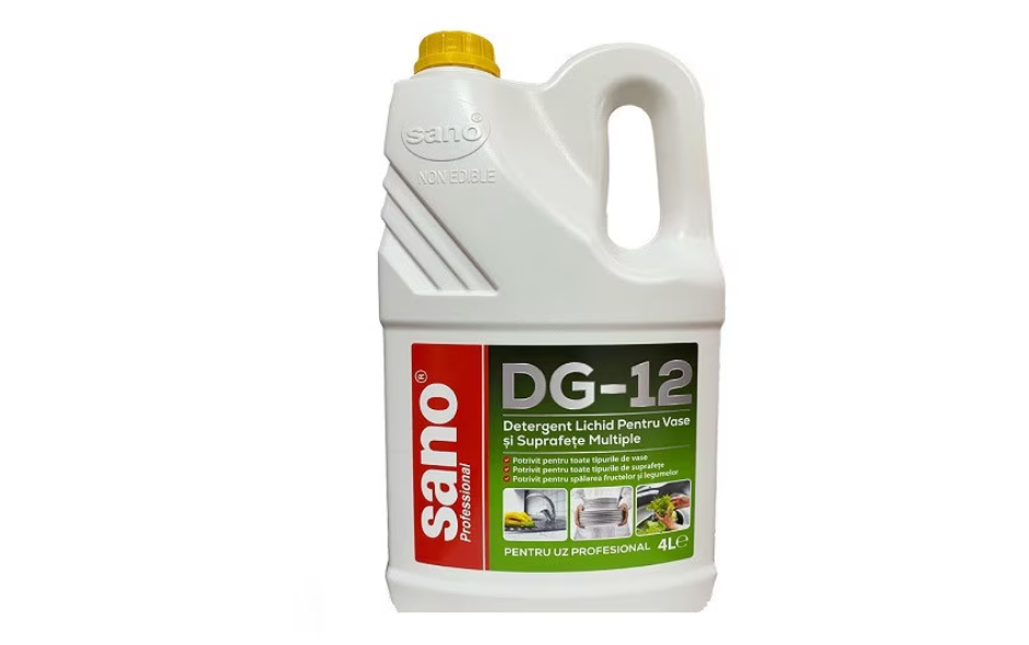 Sano Professional DG-12 Dish Soap & Multi-Surface Cleaner 4L – pH-Neutral
