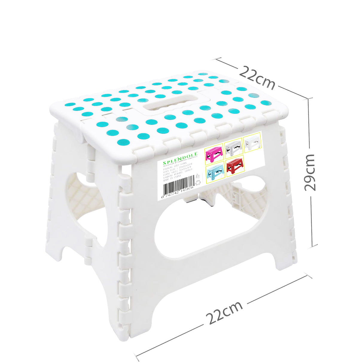 Splendole Small Folding Step Stool 22Cm Anti Slip Top Compact Folding Plastic Stool Easy To Store, Perfect For Kitchen Step Or Bathroom Step