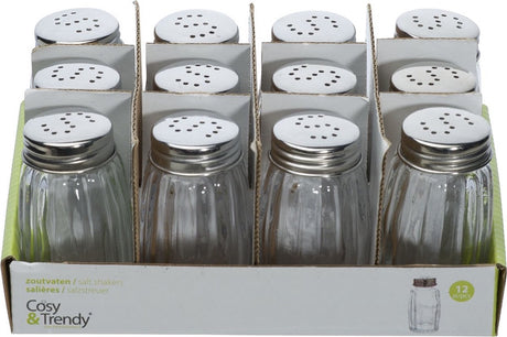 12 Glass salt shakers - salt shaker salt shaker catering industry - Glass and stainless steel