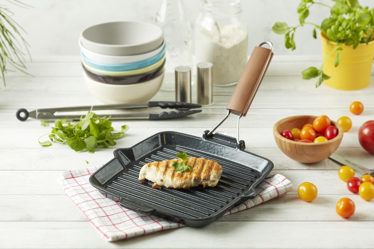 Fontignac Gietijzeren Geëmailleerde Grillpan 24 X 24 cm