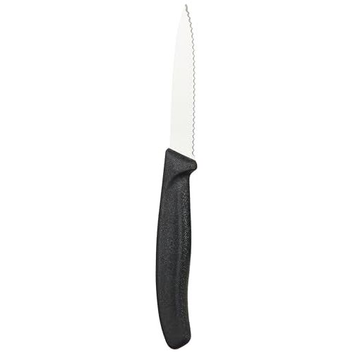 Victorinox Praktisches Schälmesser mit Wellenschliff – Schwarz – Klinge 8 cm