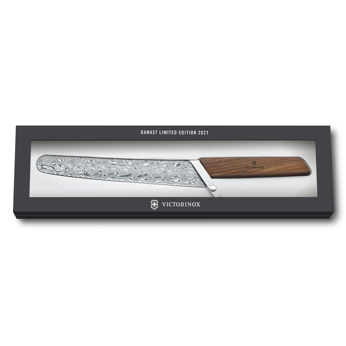 Victorinox Swiss Modern - Brot- und Konditormesser mit Damaststahlklinge 22 cm - Limitierte Auflage 2021