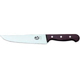 Victorinox Vleesmes Met Houten Handvat - Brede Lemmet Golvende Rand - Lemmet 18 Cm