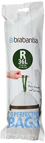 Brabantia Perfectfit Bags, Code R, 36 Litre, 10 Bags Per Roll - White