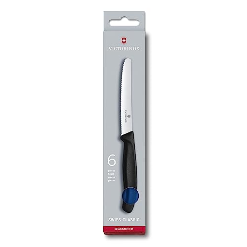 Victorinox Swiss Classic Set Tomato & Table Knives, 6 Pieces, Blue