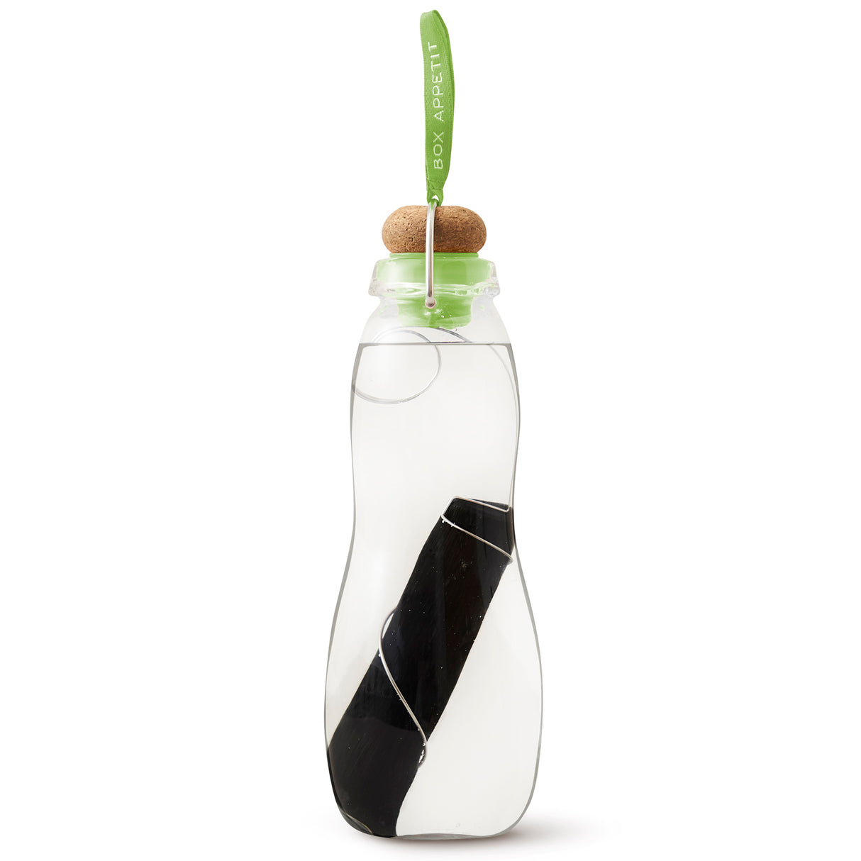 Black + Blum Eau Good Glass Water Bottle With Binchotan Active Charcoal Filter Lime 0,65L