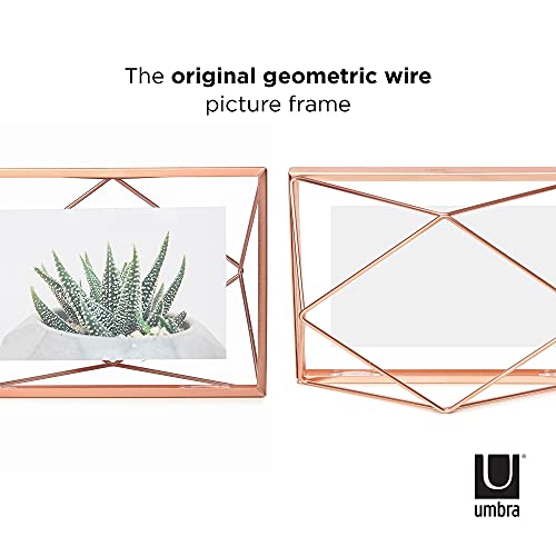 Umbra Prisma Picture Frame, 4 x 6 Photo Display for Desk or Wall, Copper