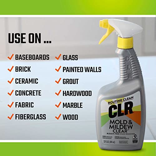 CLR Mold & Mildew Clear, Bleach-Free Stain Remover Spray Bottle, 32 Ounce 946 ml