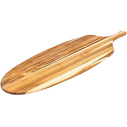 Teakhaus serveerbord met handvat, teakhout, bruin, 67,5 x 21,5 x 1,2 cm