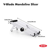 Oxo bon slicer de mandoline avec une lame V, blanche / noire