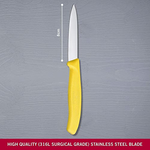 Victorinox Paring Knife In Fresh Colors - Swiss Classic Paring Knife - Yellow - Blade 8 Cm