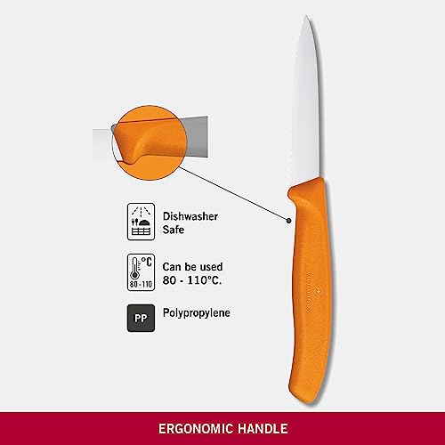 Victorinox Paring Knife With Ultra-Sharp Blade - Swiss Classic Paring Knife - Orange - Blade 8 Cm