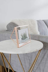 Umbra Prisma Picture Frame, 4 x 6 Photo Display for Desk or Wall, Copper