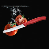 Victorinox Paring Knife With Ultra-Sharp Wavy Edge - Swiss Classic Tomato &Amp; Sausage Knife - Red - Blade 11 Cm