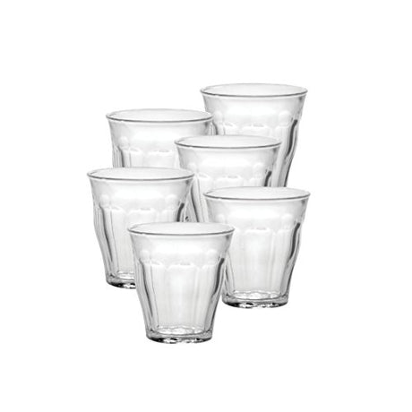 Duralex 6 gobelets en verre trempé Picardie 13Cl - 6,9xh7,2cm