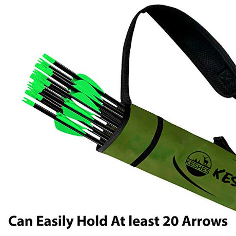 KESHES Archery Back Arrow Quiver Holder - Adjustable Quivers for Arrows Green