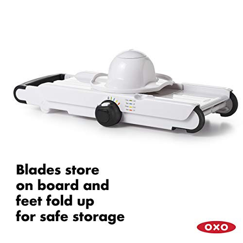 Oxo bon slicer de mandoline avec une lame V, blanche / noire