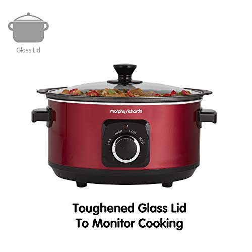 Morphy Richards 460014 Slowcooker Sear and Stew 3,5L Rood (EU-stekker)