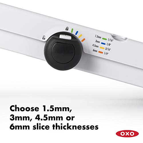 Oxo bon slicer de mandoline avec une lame V, blanche / noire