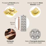 Marcato Ravioli Mould Round Shape 12pcs. 55x55 mm + Rolling Pin