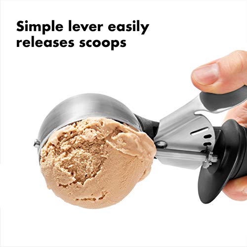 OXO Good Grips Classic Swipe Ice Cream Scoop, Black / Stainless Steel