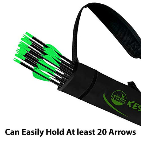 KESHES Archery Back Arrow Quiver Holder - Adjustable Quivers for Arrows Black