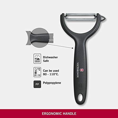 Victorinox Kitchen Peeler with Serrated Edge - Tomato and Kiwi Peeler - Black