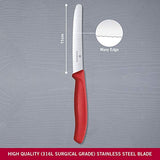 Victorinox Paring Knife With Ultra-Sharp Wavy Edge - Swiss Classic Tomato &Amp; Sausage Knife - Red - Blade 11 Cm