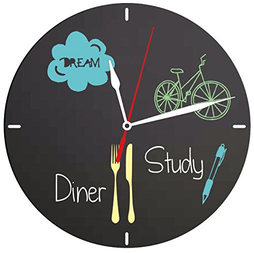 Silhouet Wall Clock Chalkboard D27 X2.5 Cm