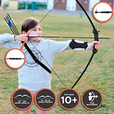 KESHES Archery Recurve Bow and Arrow Youthbow Set - Beginner Bows for Outdoor Hunting Black