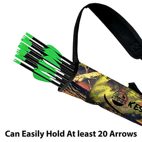 KESHES Archery Back Arrow Quiver Holder - Adjustable Quivers for Arrows Camo