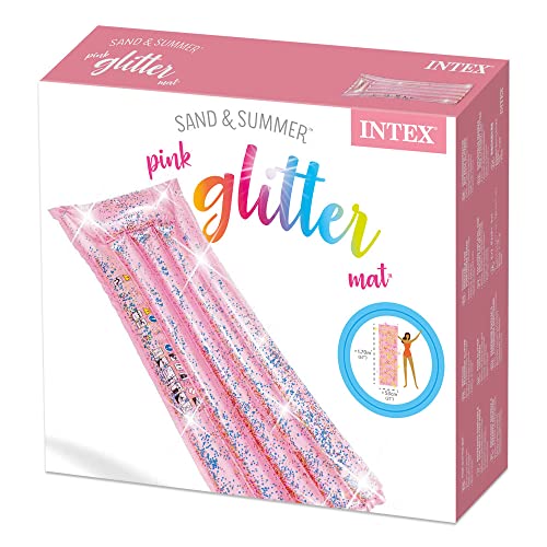 Intex opblaasbare luchtmatras - roze gouden glitter 170 x 53 x 15 cm