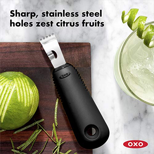 Oxo bonne poignée zester d'agrumes avec couteau à canne noir