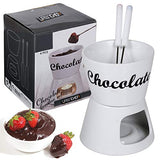 Chocolate Fondue Set Of 4 Pieces, Ceramic Bowl Melting Pot, Tea Light Heated, 2 Forks