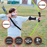 KESHES Archery Recurve Bow and Arrow Youthbow Set - Beginner Bows for Outdoor Hunting Green