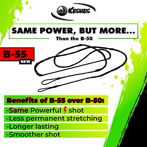 KESHES Dacron boogsnaar vervanging voor traditionele en recurve boog - zwart 14 strengen maat 152,4 cm