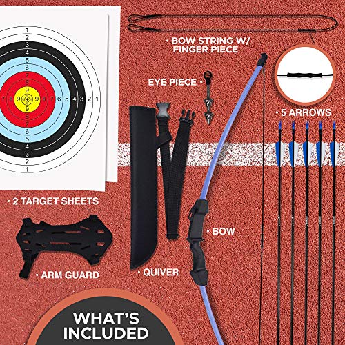 KESHES Archery Recurve Bow and Arrow Youthbow Set - Beginner Bows for Outdoor Hunting Blue