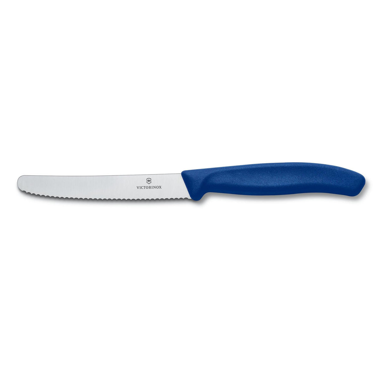 Victorinox Paring Knife With Ultra-Sharp Wavy Edge - Swiss Classic Tomato & Sausage Knife - Blue - Blade 11 Cm